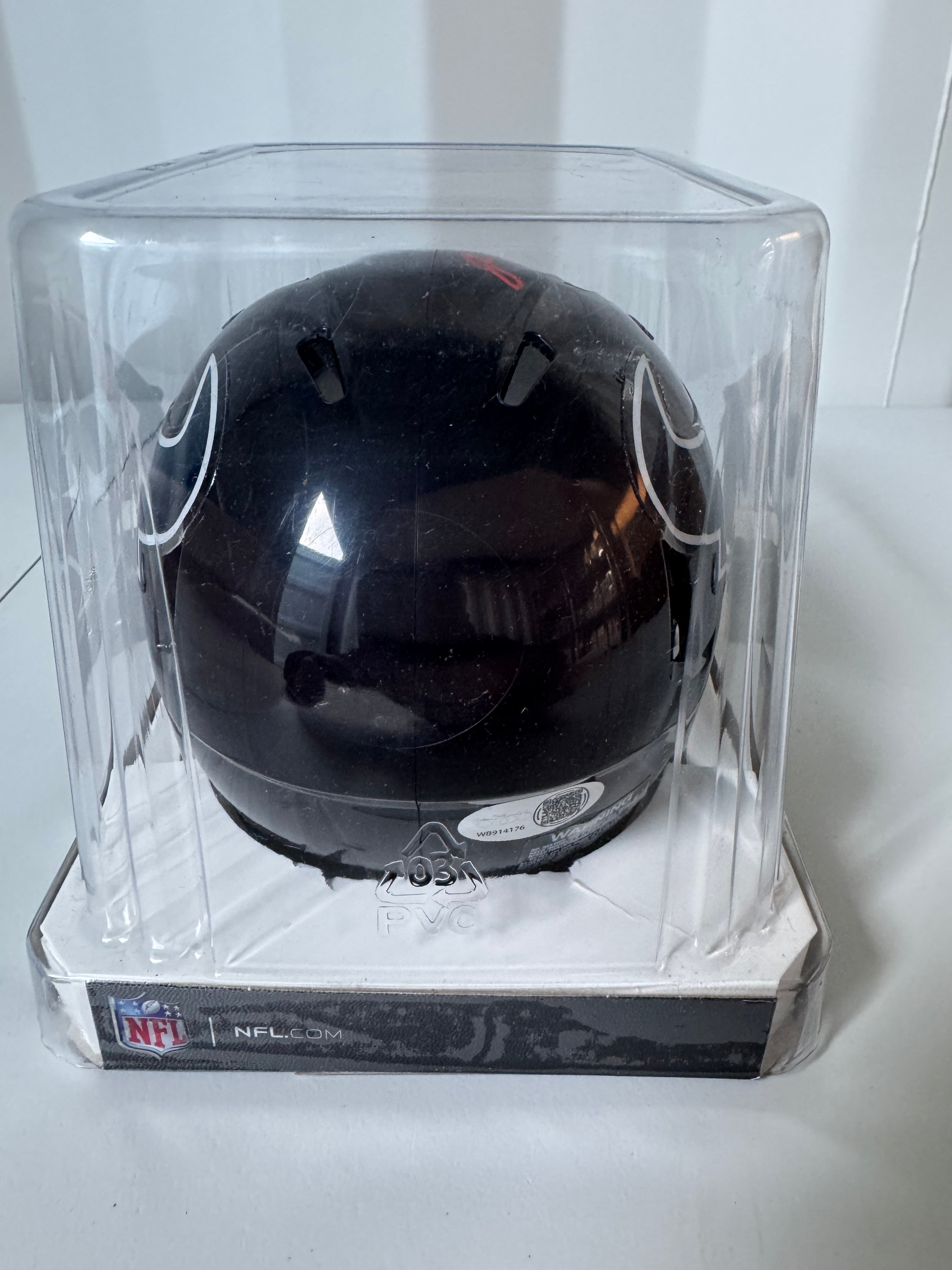 Jayden Higgins Signed Mini Helmet (Texans - JSA COA)