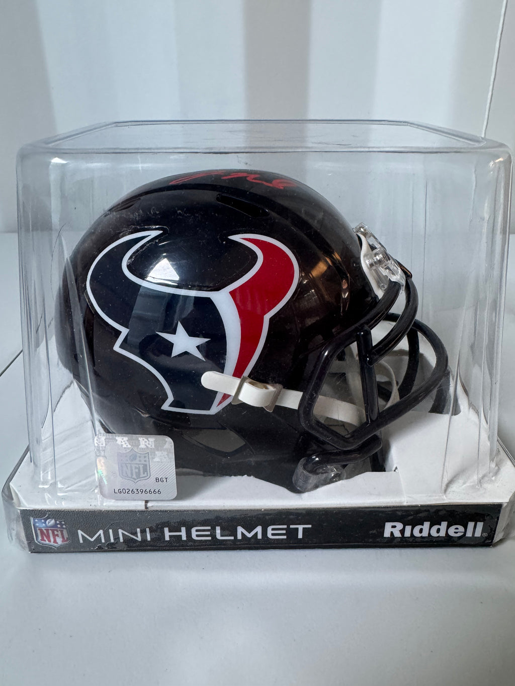 Jayden Higgins Signed Mini Helmet (Texans - JSA COA)