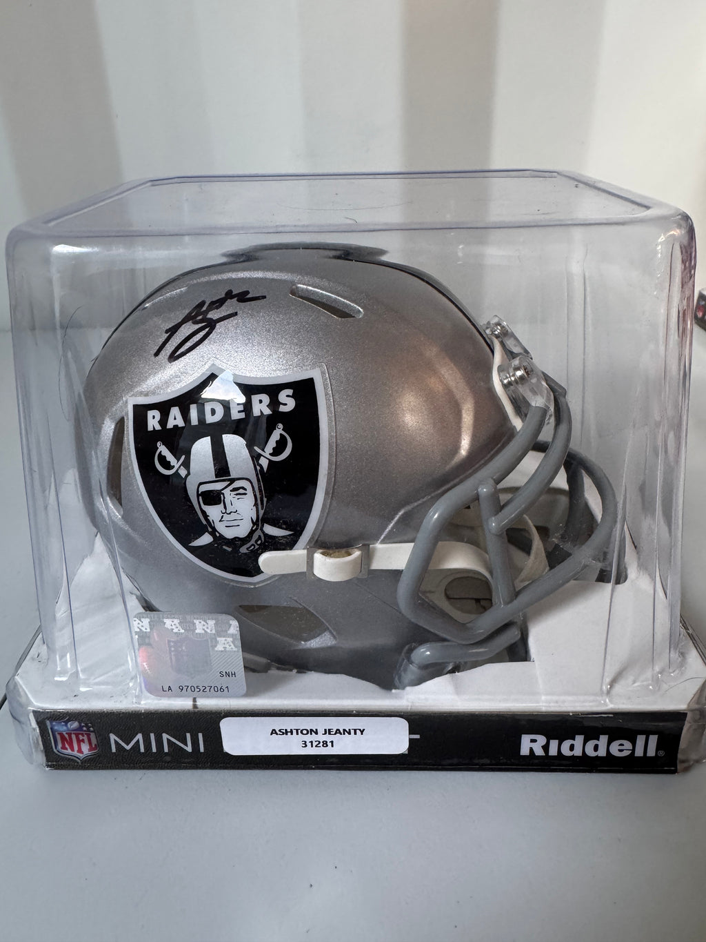 Ashton Jeanty Signed Mini Helmet (Raiders - Beckett COA)