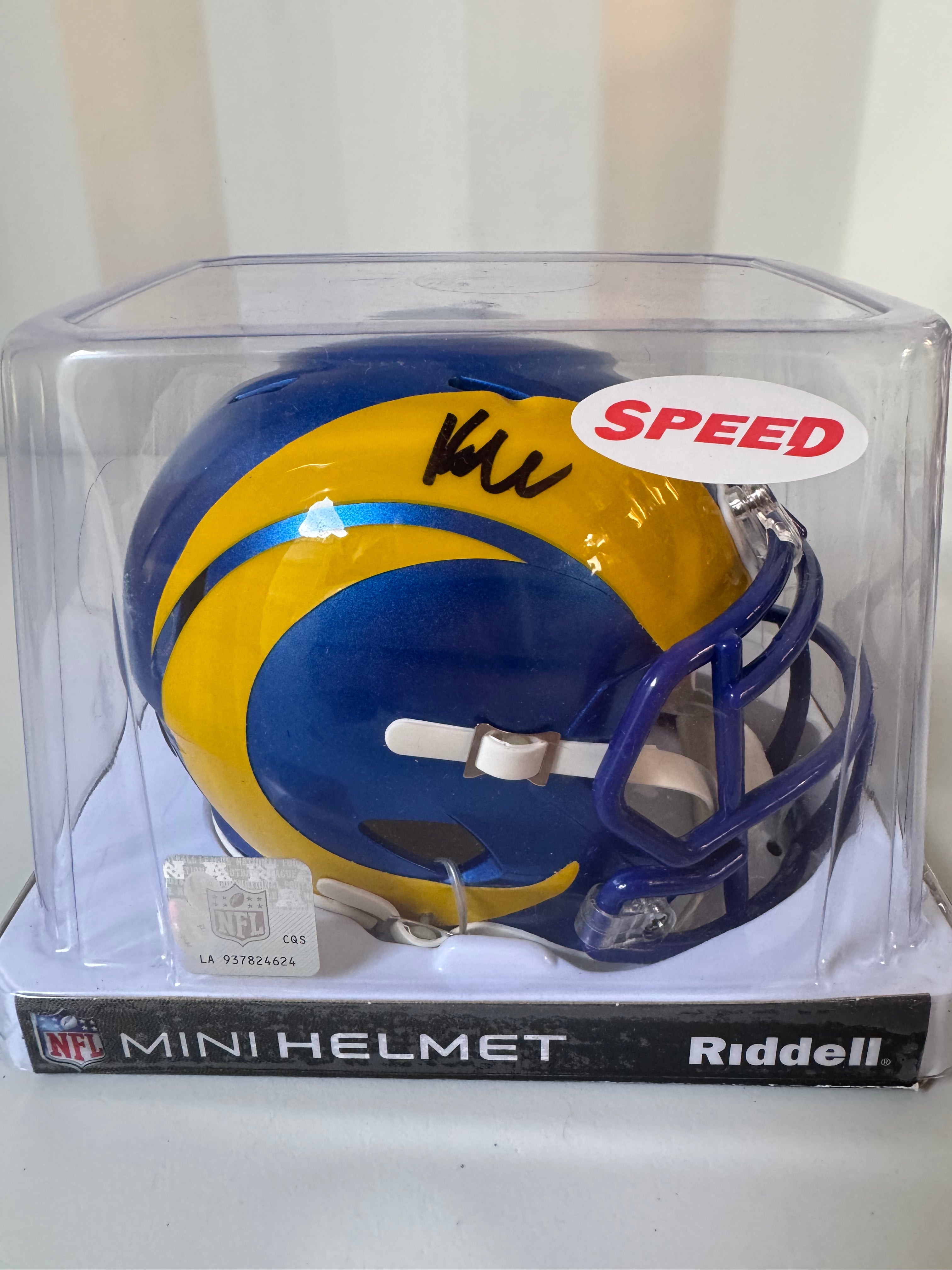 Kyren Williams Signed Speed Mini Helmet (Rams - Beckett COA)