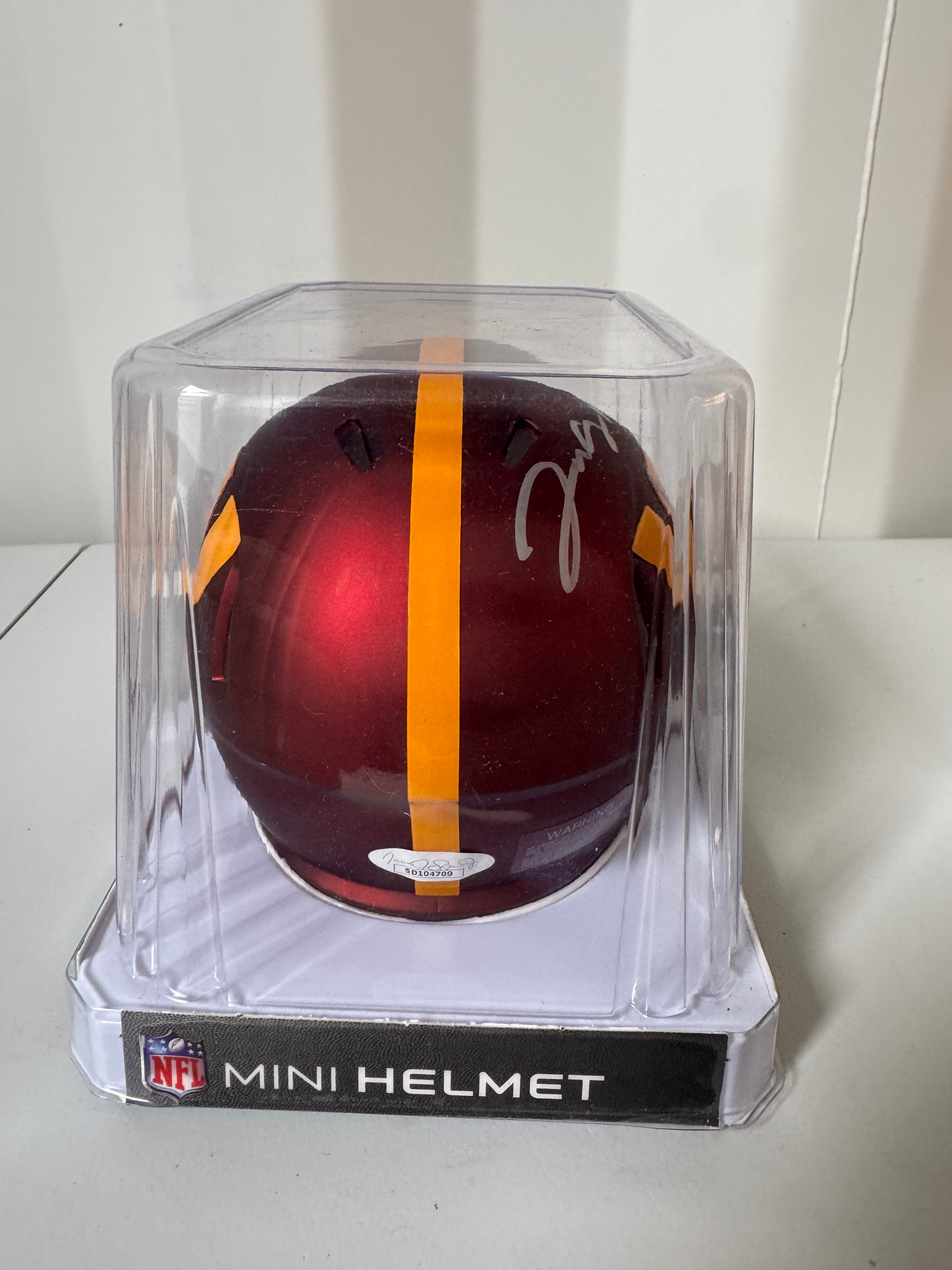 Jacory Croskey-Merritt Signed Speed Mini Helmet (Commanders - JSA COA)