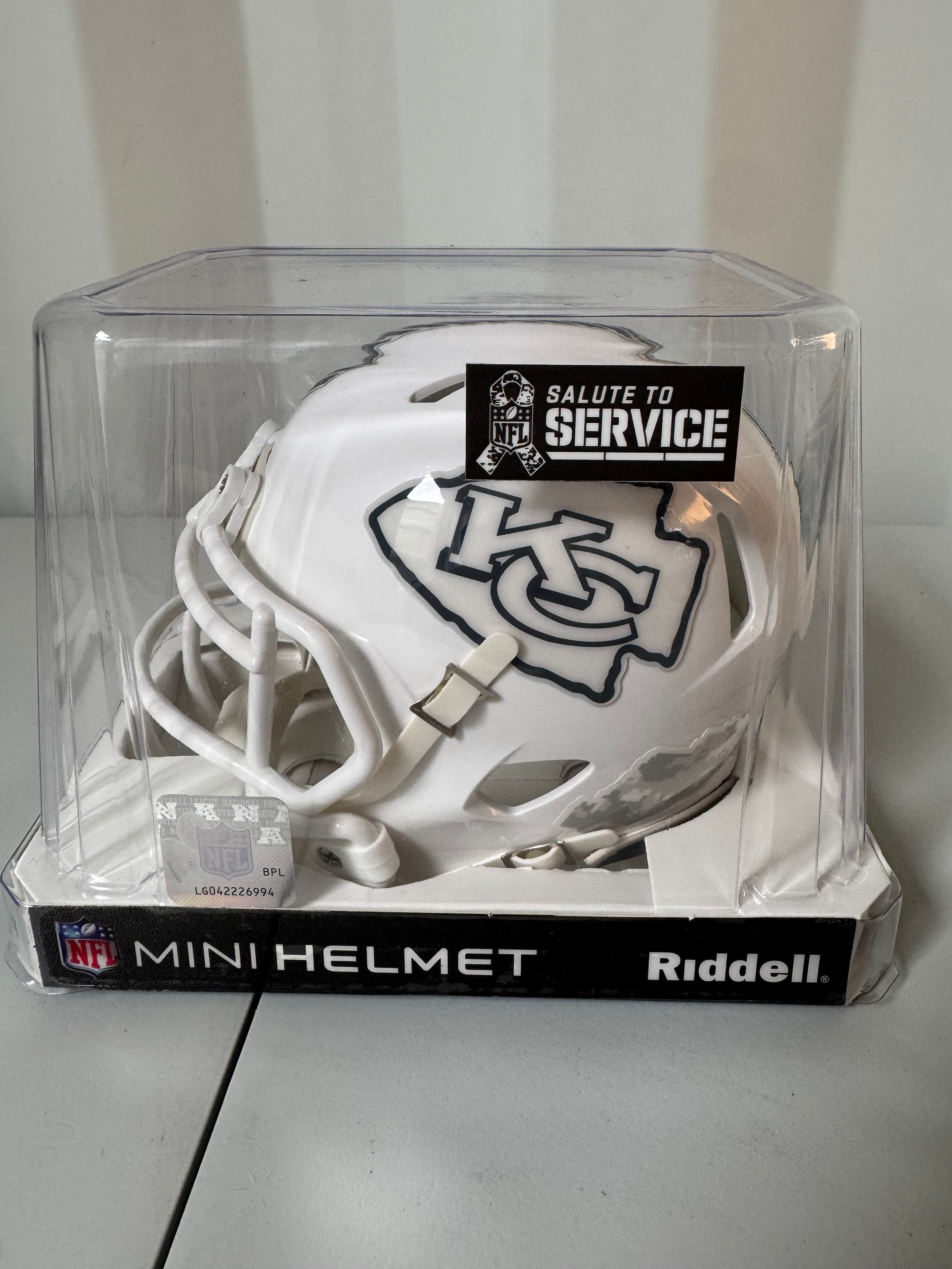 Christian Okoye Signed Salute To Service Alternate Speed Mini Helmet (Chiefs - JSA COA)