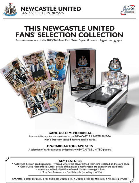 2025-26 Futera Fans Selection Soccer Hobby Box - Newcastle United